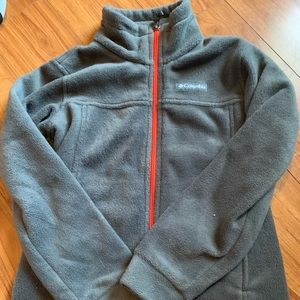 Columbia fleece jacket grey with orange zipper size small (6-7)